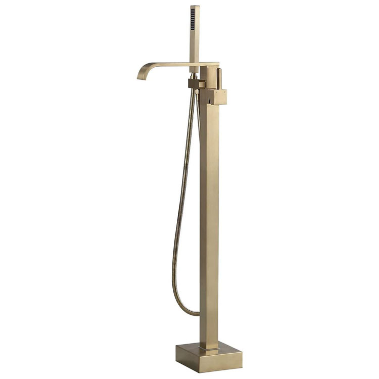 Brushed Gold Freestanding Bathtub Mixer